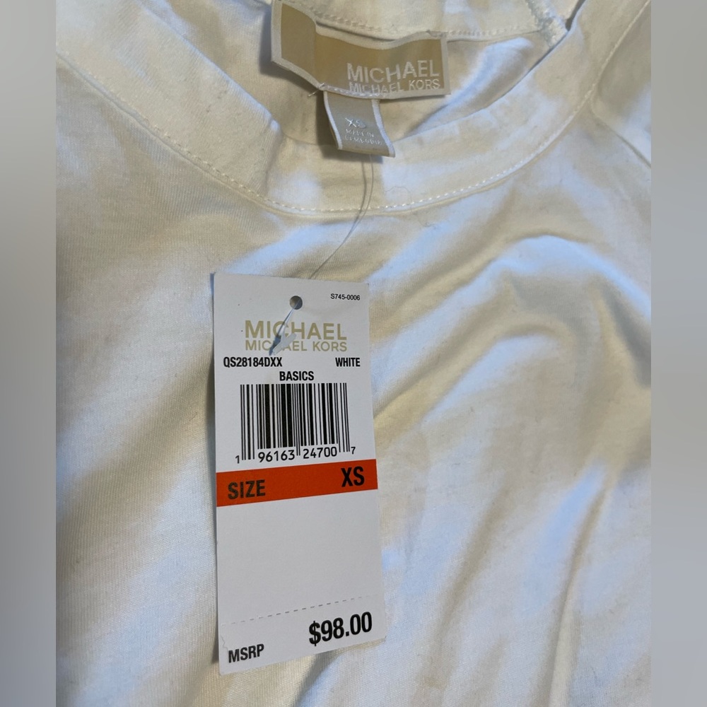 Michael Kors white eyelet sleeve t-shirt dress. NWT! XS